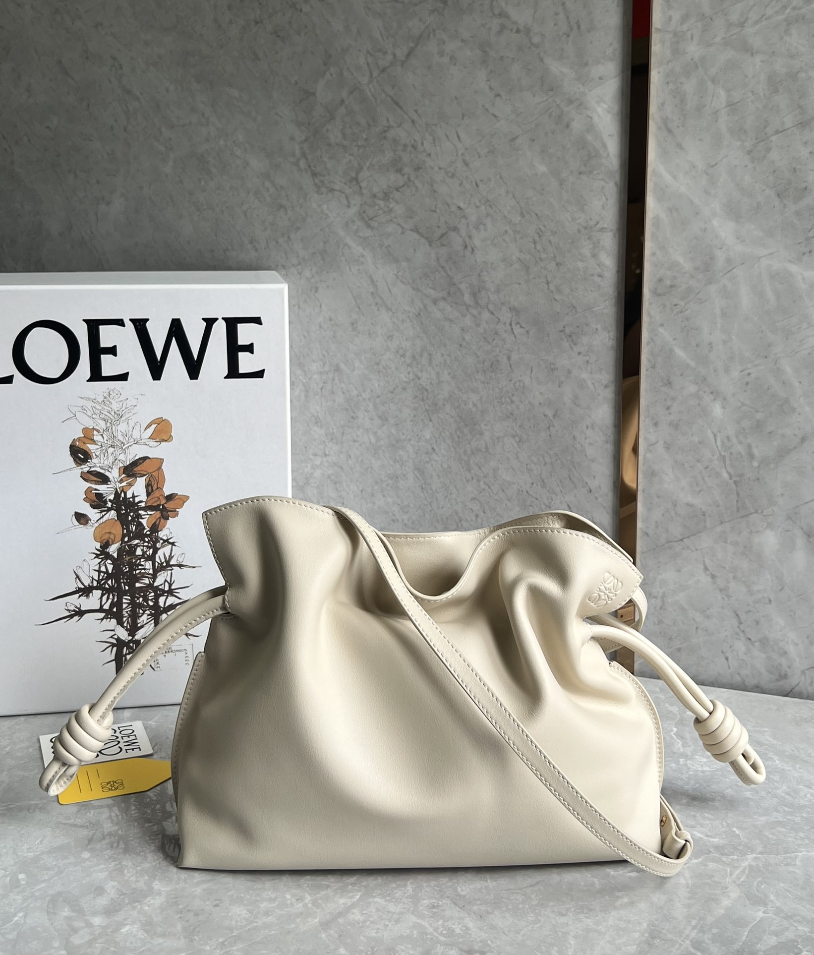 Loewe Medium Flamenco Clutch in Nappa Calfskin Sea Salt